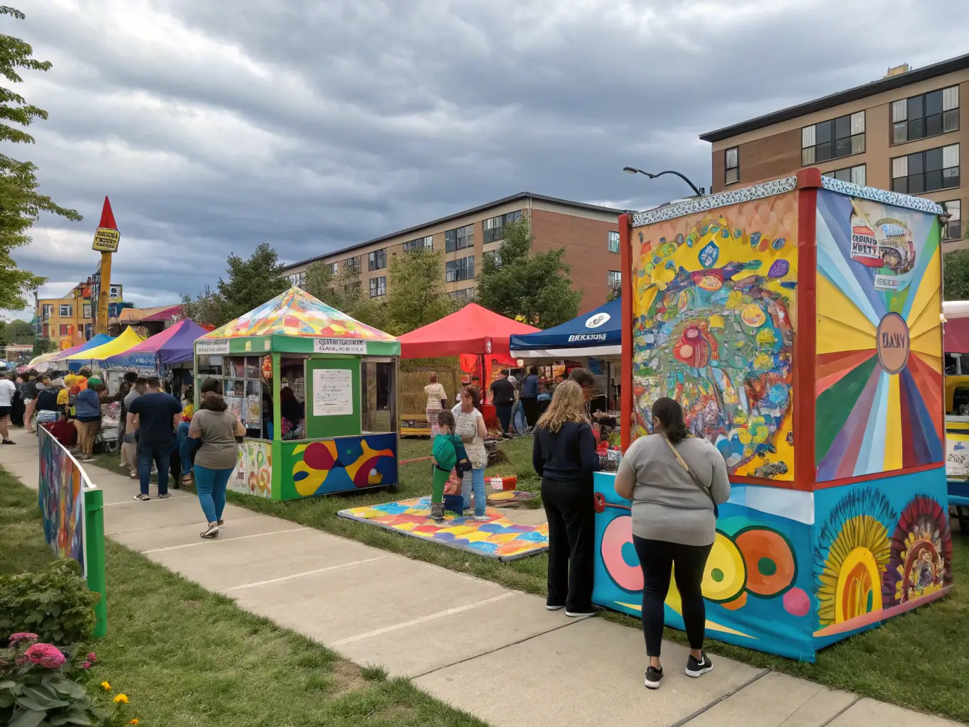 A community event organized by ARSIMED, featuring local artisans and cultural performances, emphasizing community involvement and cultural exchange.